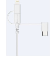 多摩電子工業 3 in 1ケーブル付属 乾電池6本交換式充電器TD47LSCW