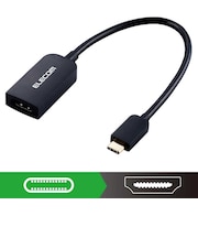 エレコム 0.15m USB-C オス→メス HDMI 4K 変換アダプタ ブラックADCHDMIBK2