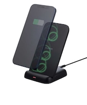 エレコム ワイヤレス充電器 Qi認証 充電スタンド ( iPhone Pixel Xperia Galaxy Android AirPods 各種対応 ) ブラックWQS11BK