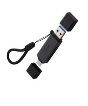 エレコム メモリーカードリーダー USB Type-C&USB-A接続 直挿しタイプ ストラップ付 Windows / Mac / iPhone 等対応MR3CD21BK