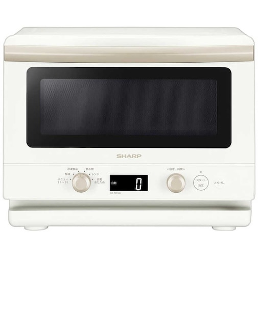シャープ　電子レンジ 18L フラット らくチン１品 ヘルツフリー ホワイトRETD186W