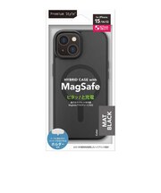 PGA iPhone 15/14/13用 MagSafe対応 ハイブリッドケース Premium Style マット/ブラックPG23AMGPT01BK