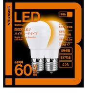 ビックアイデア　LED電球 E17 一般電球形 60W相当 電球色 2個 広配光タイプ 【安心5年保証】LDA6LGE17SK60XBIT2P