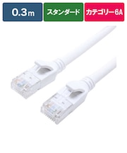 ビックアイデア　LANケーブル Cat6A スタンダード 0.3m ［0.3m / カテゴリー6A / スタンダード］ ホワイトBIMLC6A1STD030W