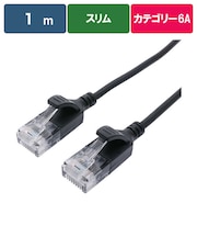 ビックアイデア　LANケーブル Cat6A スリム 1m ［1m / カテゴリー6A / スリム］ ブラックBIMLC6A1SLM100K