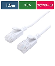 ビックアイデア　LANケーブル Cat6A スリム 1.5m ［1.5m / カテゴリー6A / スリム］ ホワイトBIMLC6A1SLM150W