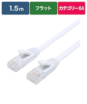 ビックアイデア　LANケーブル Cat6A フラット 1.5m ［1.5m / カテゴリー6A / フラット］ ホワイトBIMLC6A1FL150W