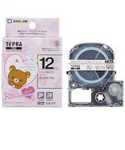 キングジム　リラックマテープ ハート&バス TEPRA(テプラ) PROシリーズ ピンク [黒文字 /12mm幅]SGR12FP