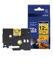 ブラザー 【純正】ピータッチ ラミネートテープ 幅12mm (黒文字/プーさんイエロー)TZEDY31