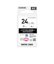 カシオ　ラベルライターNAME LAND用テープ ノンアイロンお名前テープ ［黒文字 / 24mm幅］ ホワイト XR24NNWE
