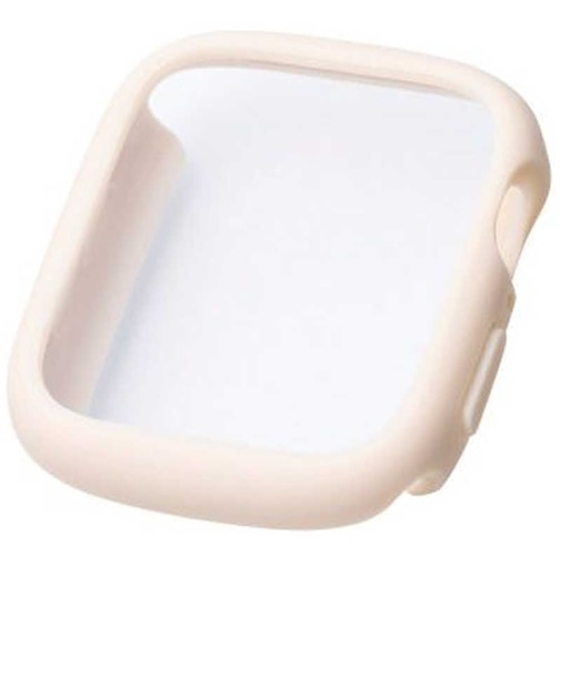 エレコム　アップルウォッチ カバー Apple Watch SE 第3 / 2世代 ［ 44mm ］ ケース 強化ガラス 10H 耐衝撃フレーム 指紋防止 飛散防止 TOUGH SLIM LITE ベージュ AW25DFCTSLBE
