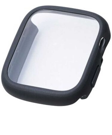 エレコム　アップルウォッチ カバー Apple Watch SE 第3 / 2世代 ［ 44mm ］ ケース 強化ガラス 10H 耐衝撃フレーム 指紋防止 飛散防止 TOUGH SLIM LITE ブラック AW25DFCTSLBK