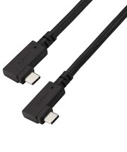 エレコム USB Type-C ケーブル 両端L字 やわらか 240W USB4 20Gbps PD EPR 4K/60Hz 1m ブラック USB4CLLEY10NBK