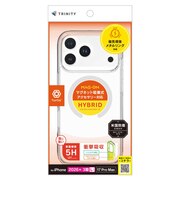 トリニティ　iPhone 18 Pro Max / 17 Pro Max ［Turtle］ マグネット吸着式アクセサリー対応 ハイブリッドクリアケース ホワイトリング TRIP26L3TTMSCLWT