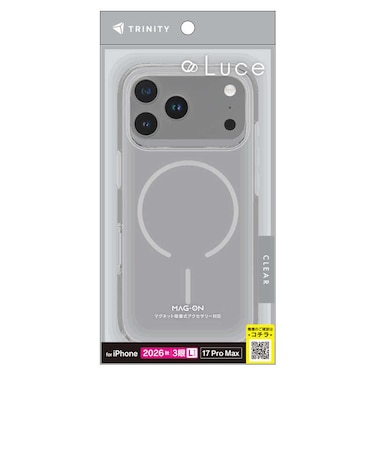 トリニティ　iPhone 18 Pro Max / 17 Pro Max ［Luce］ マグネット吸着式アクセサリー対応 背面クリアハードケース TRIP26L3LUMSCCL