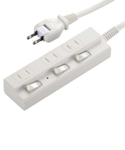 ビックアイデア　個別スイッチ付節電タップ3個口3m ［3.0m / 3個口 / スイッチ付き(個別)］ 白 BITST331W