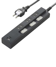 ビックアイデア　USB付き節電タップType-C付3個口2m2ポート ［2.0m / 3個口 / 2ポート］ BITUT322AC1K