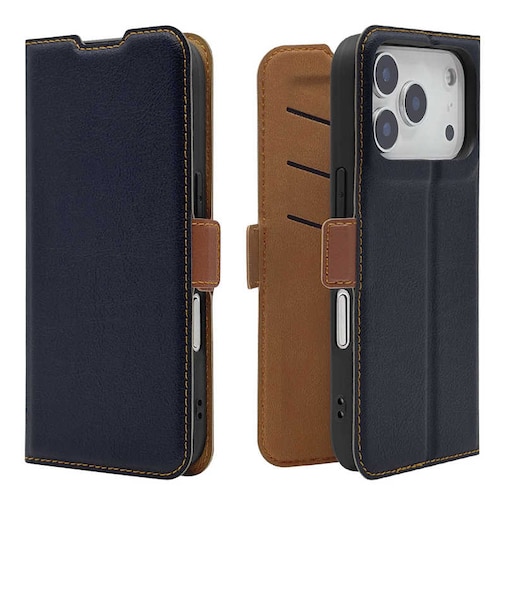 ラスタバナナ　iPhone 18 Pro / 17 Pro 薄型手帳 サイドマグネット NV×BR ネイビー＊ブラウン 9563IP6BBSMNVB