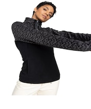 ROXY ウィメンズ SAYNA HALF ZIP スノー ベースレイヤー ハーフジップトップス ロゴ入りプリント 【25-26SNOWモデル】