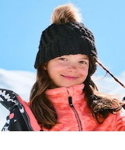 ROXY キッズ BLIZZARD GIRL BEANIE ビーニー 保湿 フリースライナー付きポンポン 【25-26SNOWモデル】