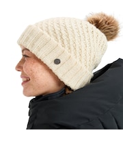 ROXY ウィメンズ BLIZZARD BEANIE ビーニー フリースライナー付き 保湿 ポンポン【25-26SNOWモデル】