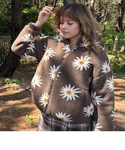 【ROXY ロキシー 公式通販】ロキシー(ROXY)Roxy ALL DAY ウィメンズ フラワー柄 ボアジャケット 中綿 ダブルジップ