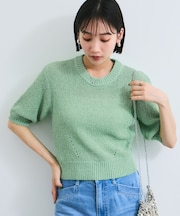 【洗える】アイレットブークレコンパクトニット