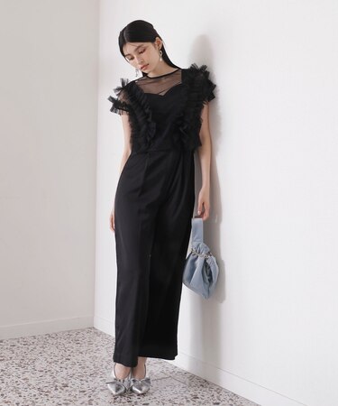 【新色追加】【VISDRESS】チュールフリルセットオールインワン【低身長向けサイズ有】