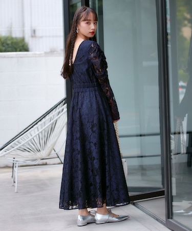 【VIS DRESS】総レースバックオープンワンピース