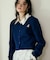 【POLO BCS】VIS別注ミニケーブルノーカラーカーディガン