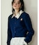 【POLO BCS】VIS別注ミニケーブルノーカラーカーディガン