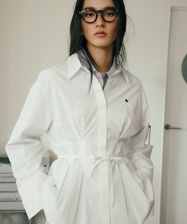 【POLO BCS】VIS別注ベルト付きウエストタックシャツブラウス