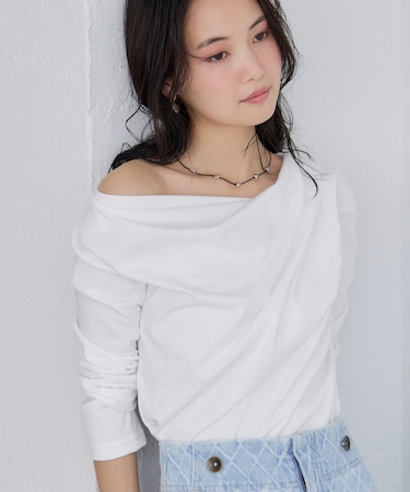 【WEB限定】長袖ドレープカットソー