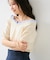 フリルドッキングVネックニット半袖プルオーバー/イージーケア