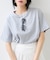 ボクシークロップド刺繍Tシャツ
