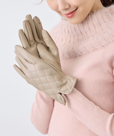 シンセティックレザーキルティンググローブ