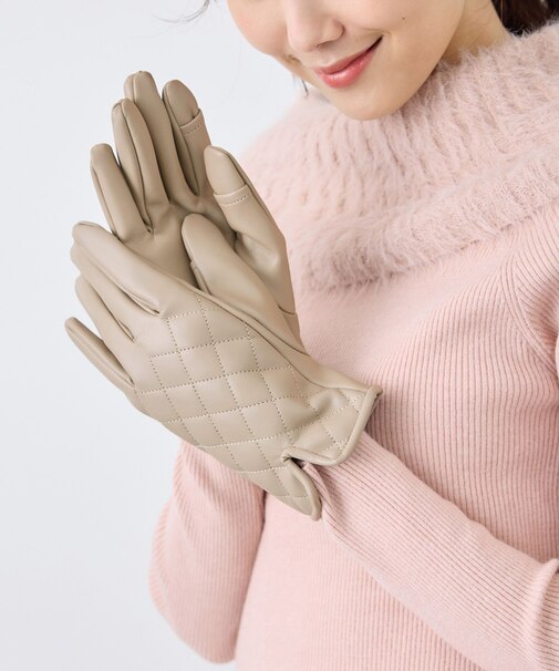 シンセティックレザーキルティンググローブ