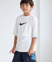 【KIDS/キッズ】【NIKE SWIM/ナイキ スイム】ソリッド半袖ハイドロガード
