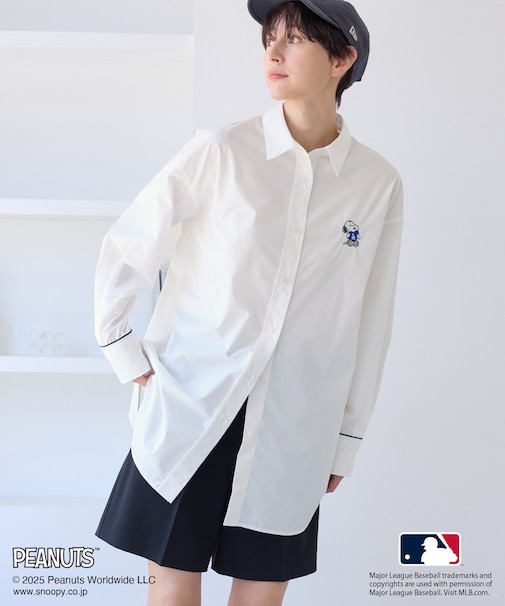 【PEANUTS×MLB COLLECTION by ROPE' PICNIC】オーバーサイズシャツ