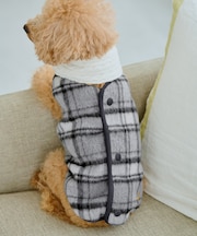 【DOG】チェック柄シャギーベスト
