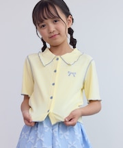 【KIDS/キッズ】テレコ配色メロウカーディガン