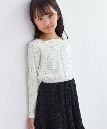 【KIDS/キッズ】プチフラワーレイヤード風プルオーバー