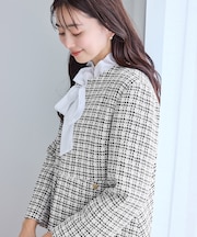 【WEB限定カラー】ツイードフレアジャケット/入卒式・セレモニー対応・リンクコーデ