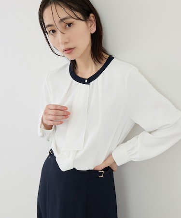 【WEB限定サイズ】配色アソートボウタイブラウス