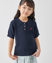 【KIDS】【BEVERLY HILLS POLO CLUB】ポロカラーケーブルニット/リンクコーデ