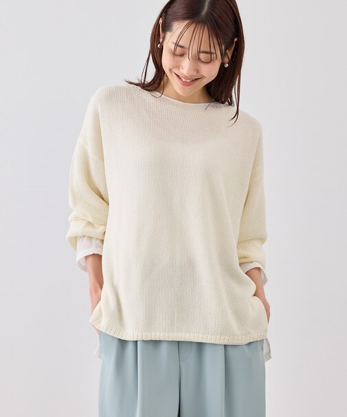 プチスパンコールメッシュニット