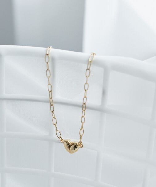 マグネットハートボールドチェーンネックレス/2WAY