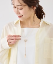 ビジューフラワースライドラリエットネックレス
