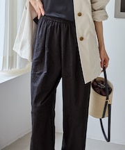 スクエア刺繍イージーワイドパンツ