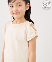 【KIDS/キッズ】肩あきリボンTシャツ/接触冷感